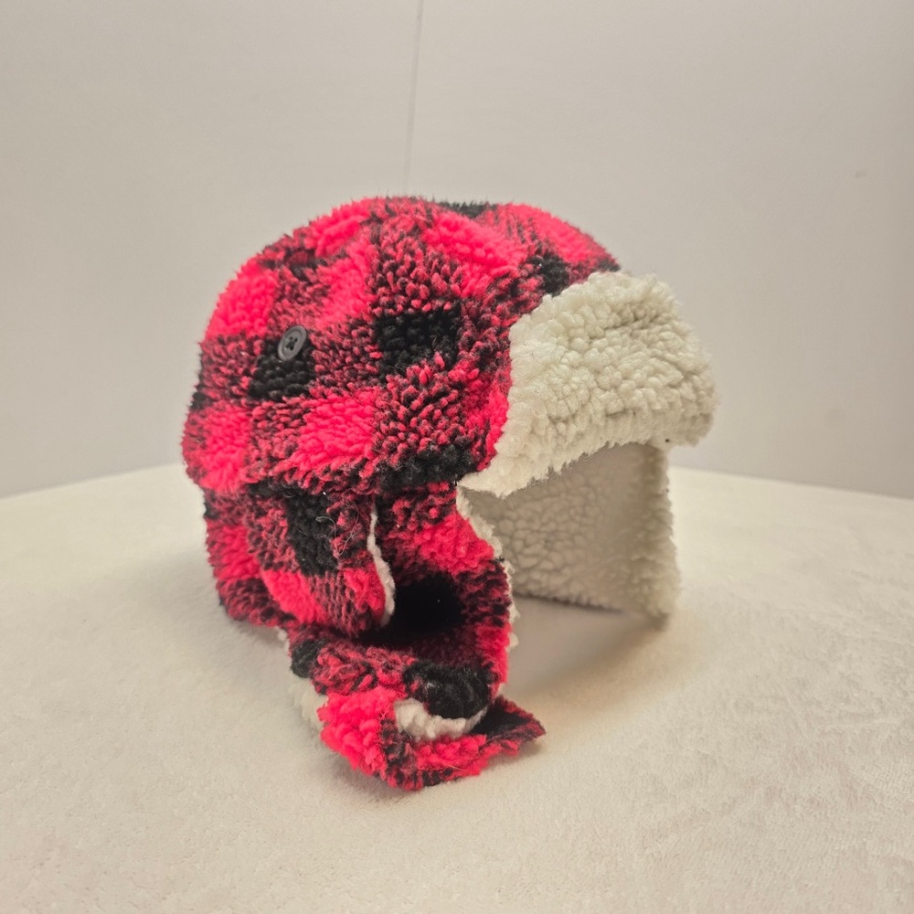 The Children’s Place Buffalo Plaid Trapper Hat Sherpa 2T-3T‎
